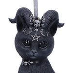 close up of Pawzuph Black Horned Cat Hanging Decorative Ornament at Mystical and Magical Halifax UK