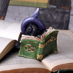 Kitty's Grimoire Book of Spells Figurine in green on display