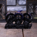 Three Wise Black Witches Cats See No Hear No Speak No Evil