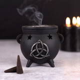 Display Triquetra Cauldron Incense Cone Burner Holder at Mystical 