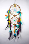 Dreamcatcher Brown Double Circle With Feathers