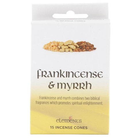 Elements Frankincense and Myrrh Incense Cones with Holder from Mystical and Magical Halifax