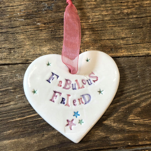 Fabulous Friend Ceramic Heart Jamali Annay Designs