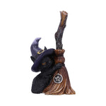Familiars Broom Guard Witches Cat in purple hat Figurine at Mystical and Magical Halifax UK