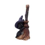 Familiars Broom Guard Witches Cat in purple hat Figurine at Mystical and Magical Halifax UK