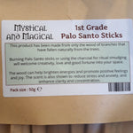 Palo Santo 1st Grade Sticks 50g at Mystical and Magical
