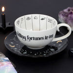 Fortune Telling Ceramic Tea Cup and Saucer set at Mystical and Magical Halifax UK