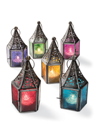 Moroccan style mini tonal glass lantern Tealight Holder