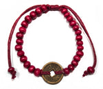 Good Luck Coin Feng Shui Red Beads Bracelet from Mystical and Magical