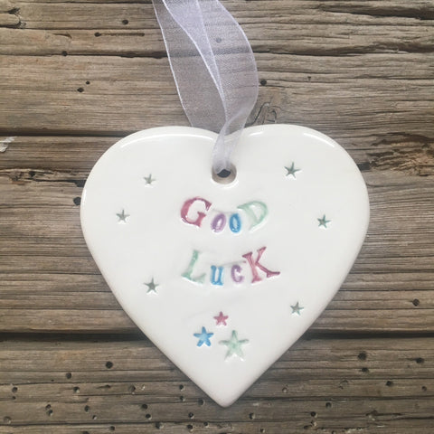 Good Luck Ceramic Heart