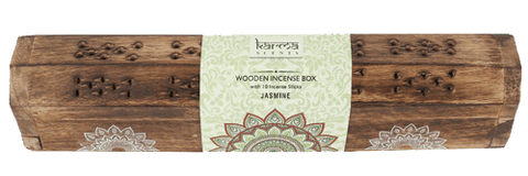 Karma Mandala Scents Wooden Incense Box with 10 Jasmine sticks