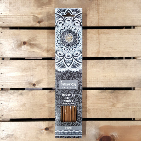 Karma Mandala Scents 40 Musk Incense Sticks and Holder from Mystical and Magical Halifax