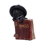 Spells side of Kitty's Grimoire Book of Spells Figurine in Red