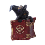 pentacle Side Kitty's Grimoire Book of Spells Figurine in Red