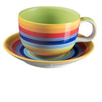 Rainbow Striped Large Cup and Saucer