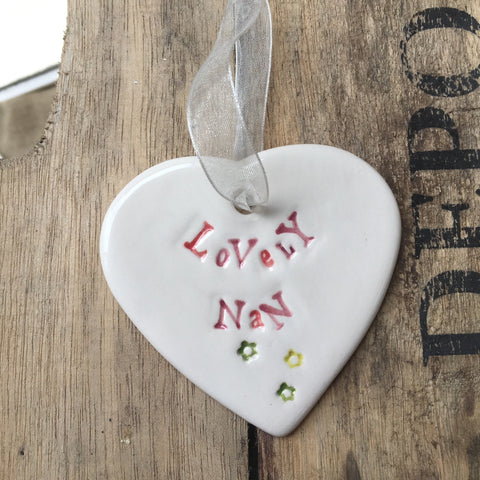 Jamali Annay Lovely Nan Ceramic Hanging Heart at Mystical and Magical Halifax