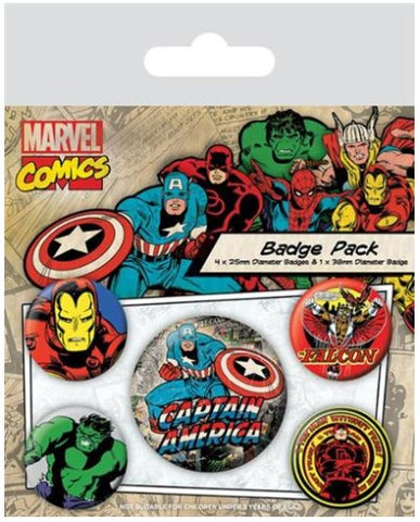 Marvel Comics Captain America 5 Button Badge Pack from Mystical and Magical Halifax