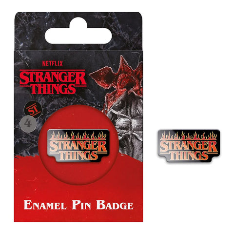 Stranger Things Fire Logo Enamel Pin Badge at Mystical and Magical