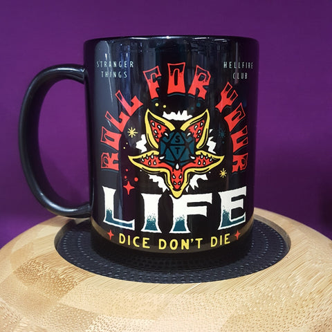 Stranger Things Hellfire Roll For Your Life Mug at Mystical and Magical