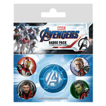 Marvel Avengers Button Pin 5 Badge Pack
