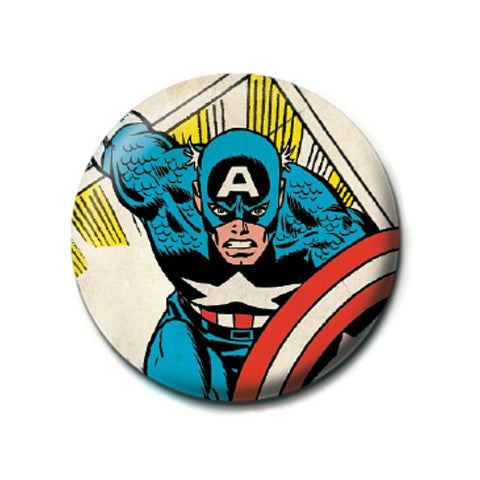 Marvel Comics Captain America Button Pin Badge at Mystical and Magical Halifax UK