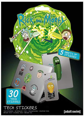 Rick and Morty Tech Stickers from Mystical and Magical, Halifax, UK