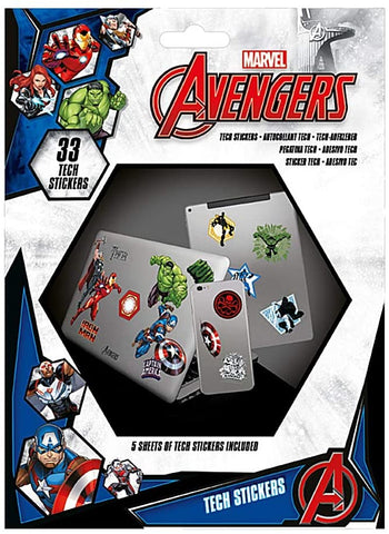 Marvel Avengers Heroes 33 Tech Stickers