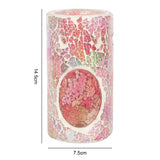 size of Pink Pillar Iridescent Crackle Oil Burner Wax Melter at Mystical and Magical Halifax UK