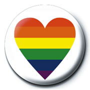 Pride Rainbow Heart Button Pin Badge from Mystical and Magical Halifax
