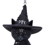 Purrah Black Witch Cat Nemesis Now Hanging Ornament Figurine B5596T1 at Mystical and Magical