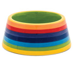 Rainbow Stripe Ceramic Cat Bowl