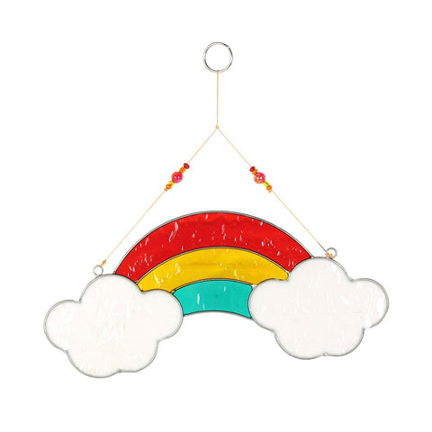 Rainbow Cloud  Resin Suncatcher with Beads