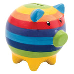 Rainbow Ceramic Hand Painted Piggy Bank