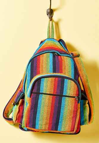 Rainbow Woven Stripe Gheri Backpack at Mystical and Magical