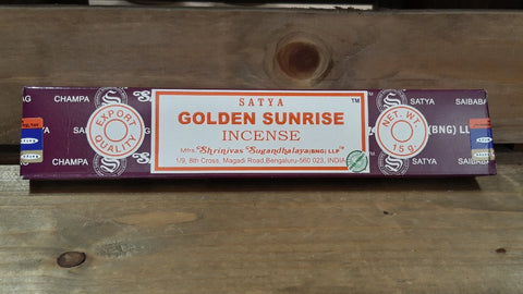 Satya Golden Sunrise incense Sticks at Mystical and Magical Halifax UK