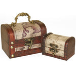 Set of 2 Map Chests storage boxes