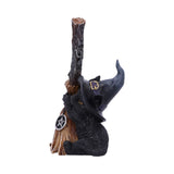 Broom Guard Witches Cat in purple hat Figurine