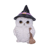 Snowy Magic White Owl in a Witch’s Hat and Broomstick Nemesis Now U5272S0