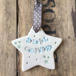 Jamali Annay Designs Special Godfather Ceramic star with Hanging Ribbon at Mystical and Magical