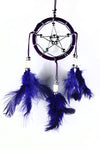 Dreacatcher Pentagram Purple With Bone Beads And Feathers