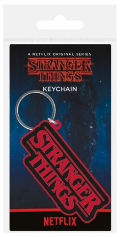 Stranger Things Logo Rubber Keychain Keyring from Mystical and Magical Halifax