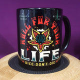 Stranger Things Hellfire Roll For Your Life Mug at Mystical and Magical