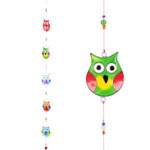String of Multicolour Resin Owls Suncatcher