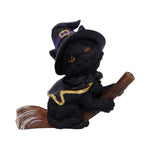 Tabitha Small Witches Familiar Black Cat and Broomstick Figurine