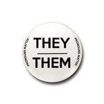 They Them Pronouns Matter Pride Button Pin Badge at Mystical and Magical