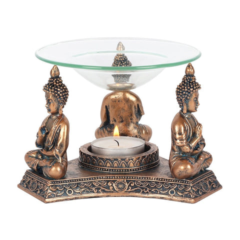 Three Meditating Buddhas Oil Warmer at Mystical and Magical