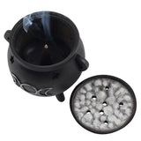 Open Triple Moon Cauldron Incense Cone Holder