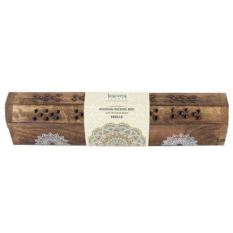 Karma Mandala Scents Wooden Incense Box with 10 Vanilla sticks