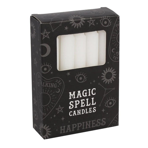 12 White Magic Spell Candles for Happiness from Mystical and Magical