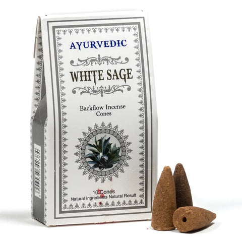 White Sage Ayurvedic Backflow Incense Cones